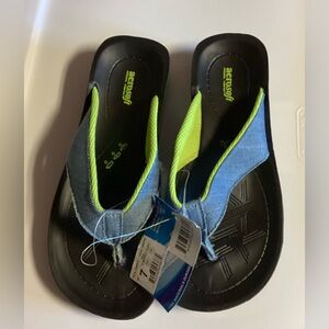 AEROSOFT Woman’s Denim Flipflop Sandals Size 7 NWT